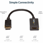 StarTech.com Adaptador Conversor de Video DisplayPort a HDMI Cable Convertidor DP Pasivo Hembra HDMI Macho DP 1920x1200 - Adaptador de vídeo - DisplayPort macho a HDMI hembra - Imagen 2