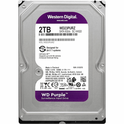WD Purple Surveillance WD23PURZ - Disco duro - 2 TB- interno - 3.5" - SATA 6Gb/s - búfer: 64 MB