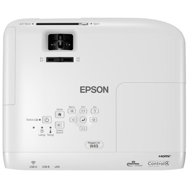 Epson-PowerLite-W49-3LCD-HDMI_2 Epson - Proyector 3LCD - W49- 3800L WXGA 1200x800 - RJ45, HDMIx2, VGAx2, RS232x2, 3,5mm in-out, USB A y B - Imagen 2
