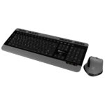 Klip Xtreme - Keyboard and mouse set - Spanish- Wireless - 2.4 GHz - Black and gray