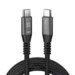 Klip Xtreme - USB cable - 24 pin USB-C- 1.8 m - Black - 100W Braided Fast charging - Imagen 2