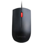 Lenovo Essential - Ratón - diestro y zurdo- óptico - 3 botones - cableado - USB - negro