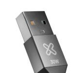 Klip Xtreme - USB cable - 24 pin USB-C- 9 pin USB Type A - 1.8 m - Black - 30W Braided Fast charging - Imagen 3