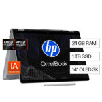 HP OB 14-fk0074la - Notebook - 14"- AMD 350 - Ryzen 7 / 5.0 GHz - DDR5 SDRAM - 1 TB - AMD Radeon 860M - Imagen 3